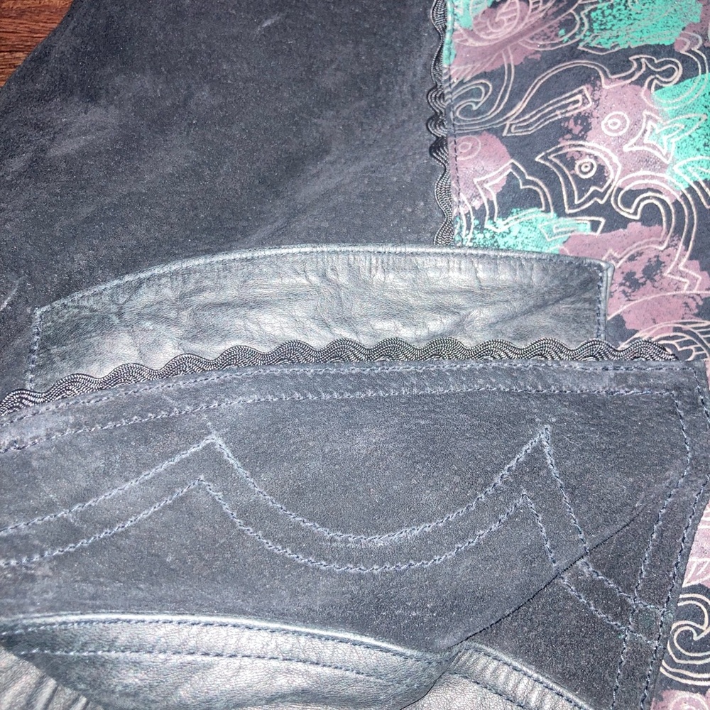 Wilson’s Women's  vintage Black and Green leather Jacket size L - Picture 4 of 8